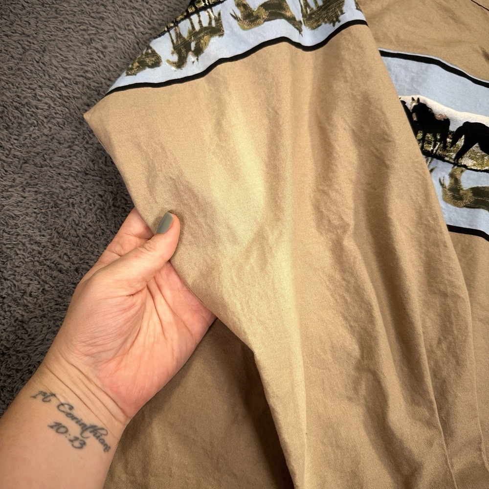 Vtg Roper Western Shirt Mens Extra Large Tan Horse Aztec‎ Rodeo Rancher Cowboy - Picture 12 of 15